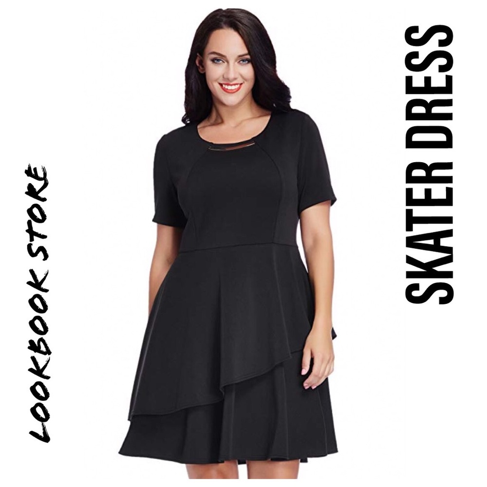 Asymmetric layered skater dress